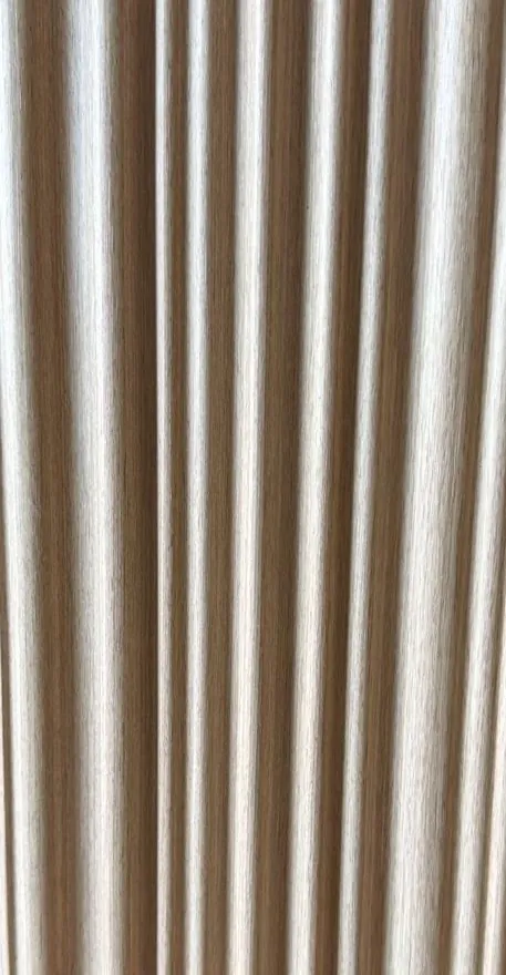 Bleached Oak Wood-Effect Slat Wall Boards in Linen — Slat Board KM-148-03 — Wall slats — Slat Board DECNO