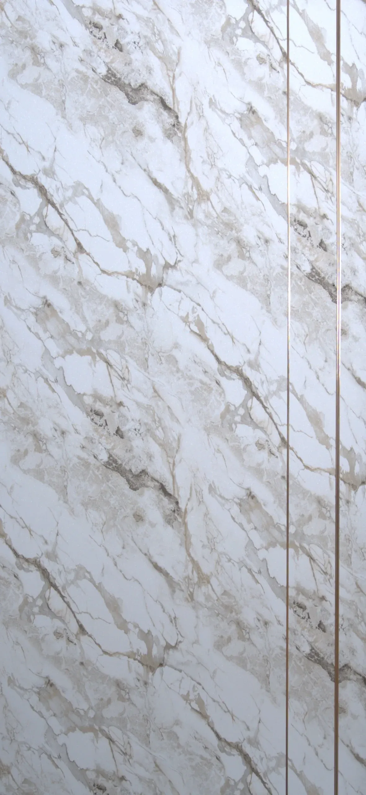 White Marble-Effect SPC Wall Panel with Gold Grooves — Sheet Board ST-09 — SPC wall panels DECNO