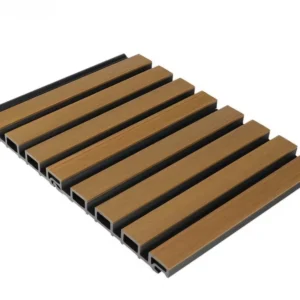Bardage Composite Simple Face — Teak + Black | 2900 × 222 × 25 mm