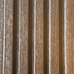 Bardage Mural Slat Imitation Bois Chêne Fumé Brun Doré — Slat Board KM-11 | 2900 × 159 × 10 mm